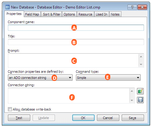 At A Glance The Database Editor