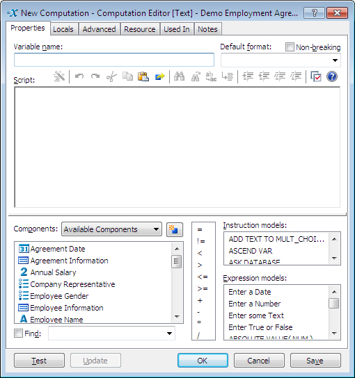 At a Glance: The Computation Editor
